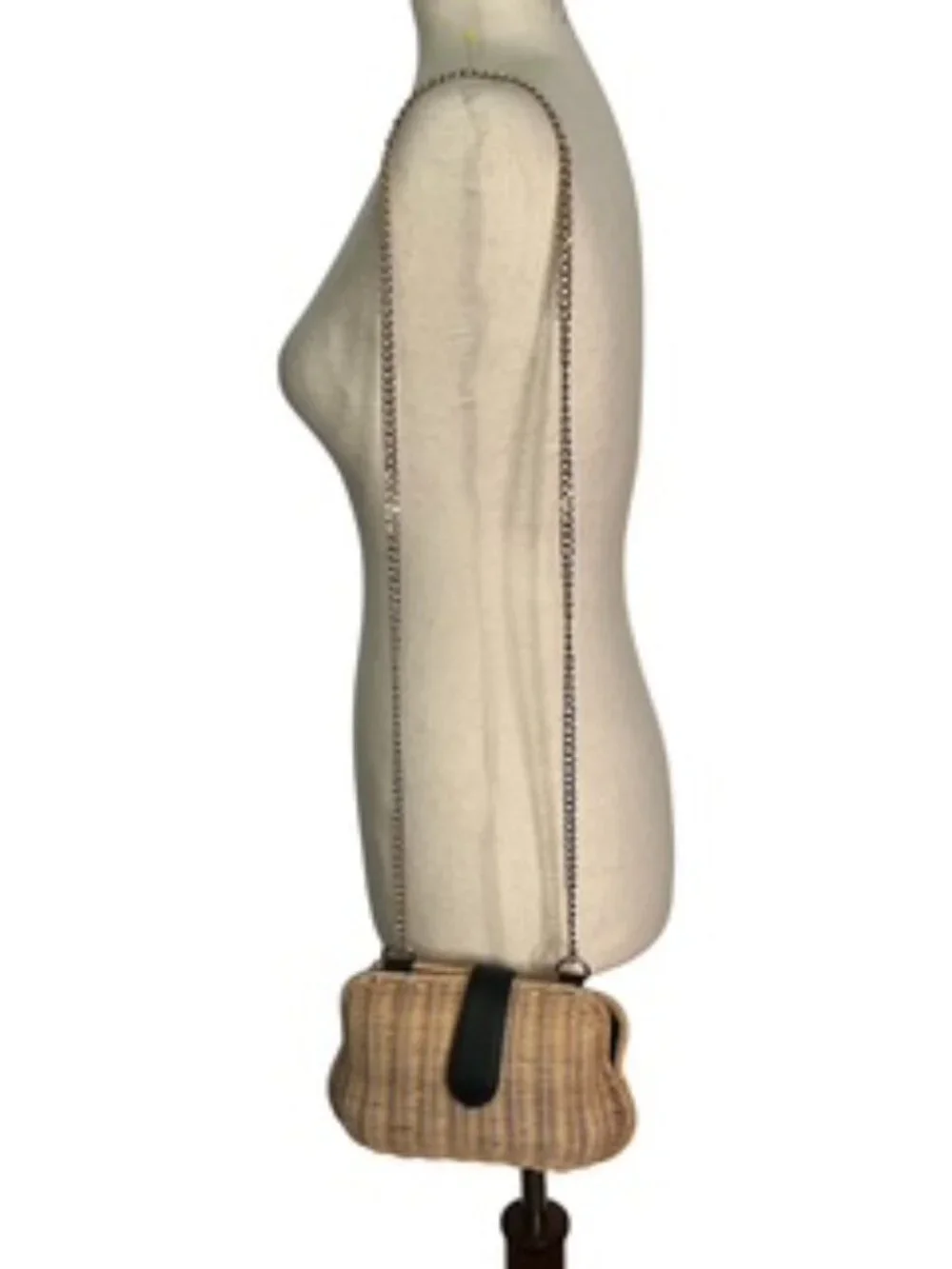 A New Day Clam Shell Ratan Crossbody purse / clutch